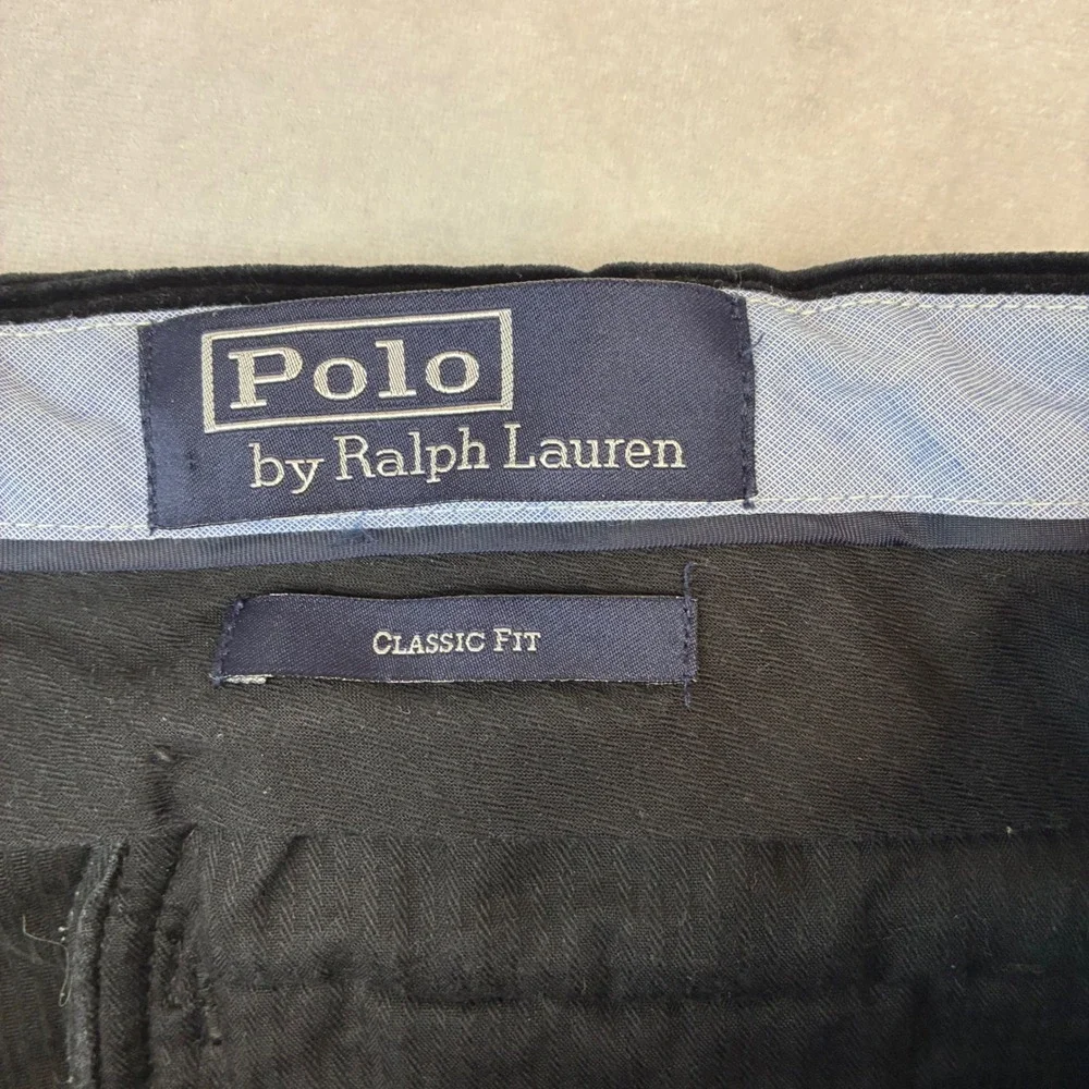 Polo Ralph Lauren Corduroy Pants Mens 42x29 Black Classic Fit Stretch Trousers
